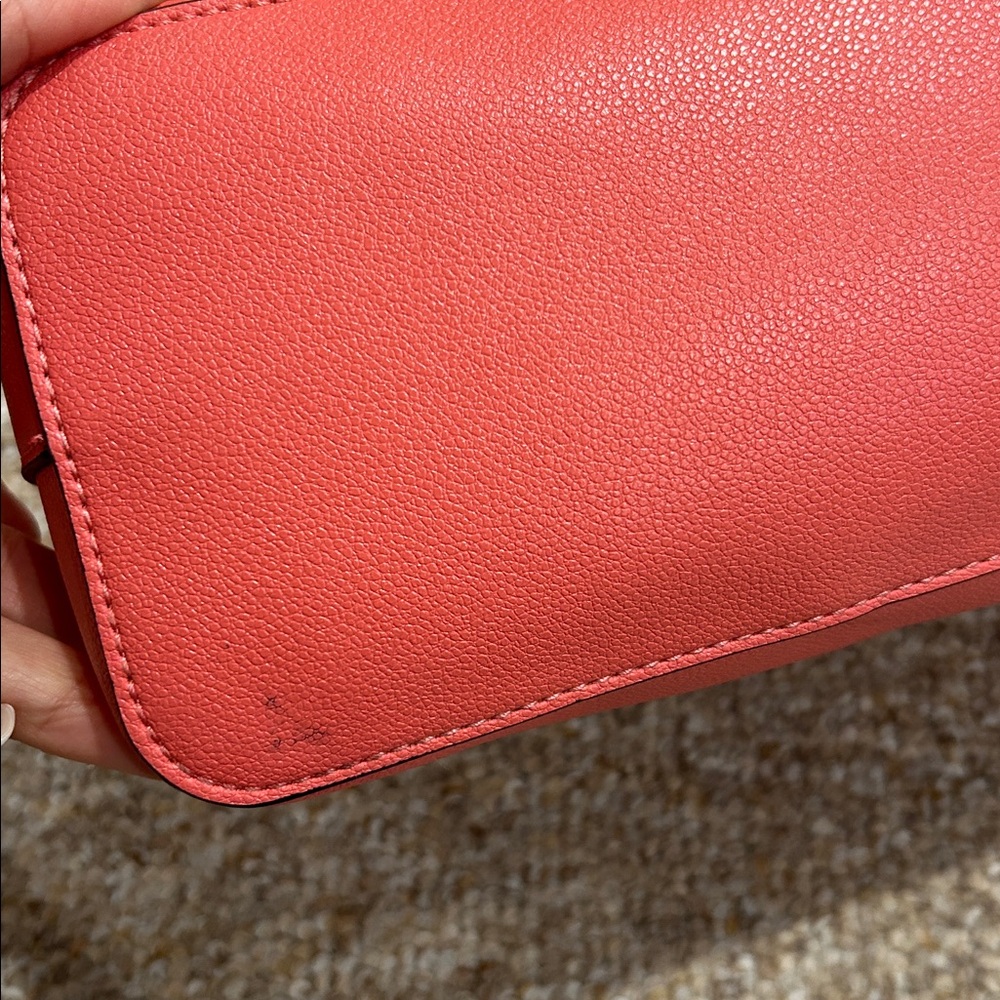 Nine West Vibrant Coral Satchel/ Crossbody Bag detachable adjustable strap - Picture 11 of 11